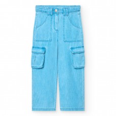 BOBOLI παντελόνι demin cargo παιδικό 411017-BLUE μπλε